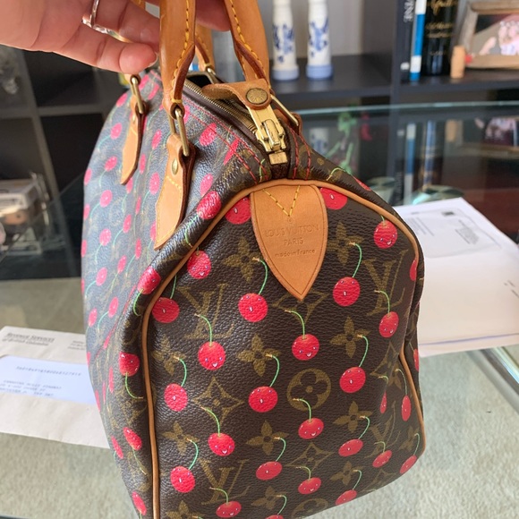 LOUIS VUITTON π Speedy 25 Monogram Cerises Cherry π - Picture 16 of 17